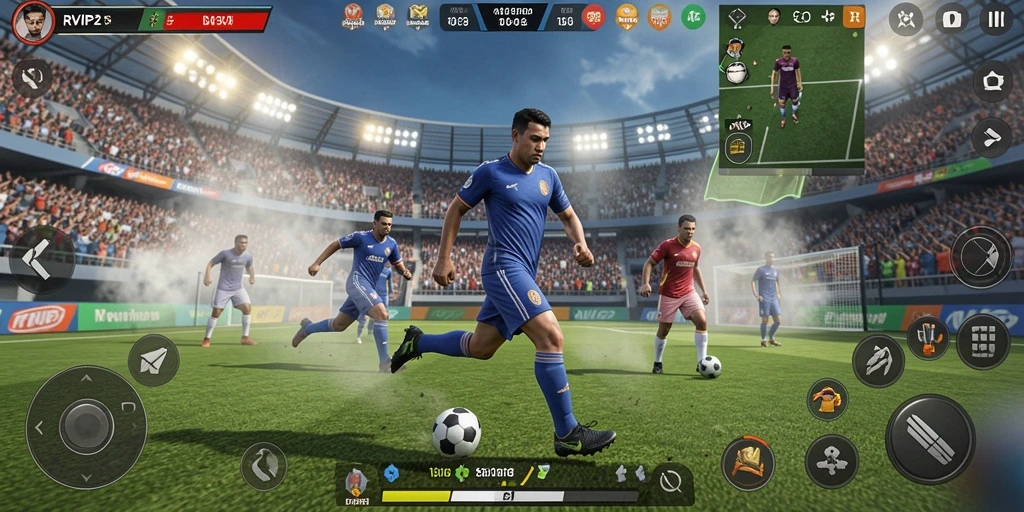 Screenshot menampilkan gameplay olahraga yang mendebarkan di RVIP2.