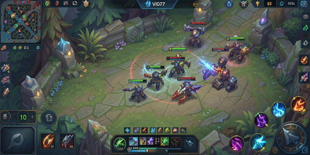 Gameplay intens VIO77 dengan aksi seru di arena MOBA.